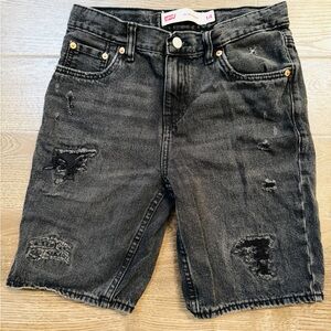 Levi's Charcoal Distressed Denim Shorts